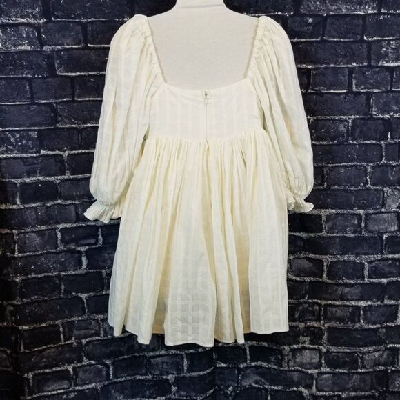 Ivory Mable Baby doll Dress with Balloon Sleeves Size Small - Picture 2 of 8